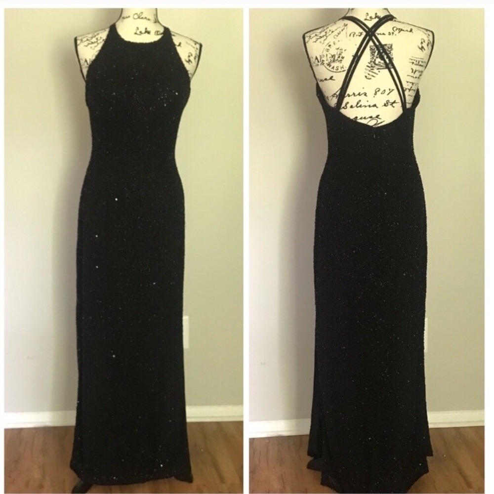 Black High Neck Gown